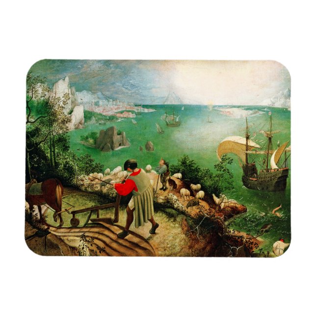 Íman Paisagem Pieter Bruegel com queda de Icarus (Horizontal)