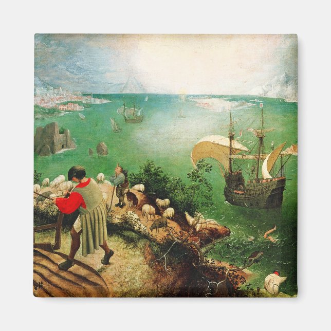 Íman Paisagem Pieter Bruegel com queda de Icarus (Frente)