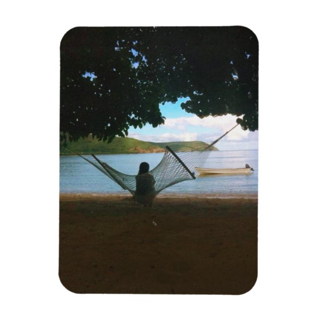 Íman Paisagem Sonhadora da Praia de Fiji (Vertical)