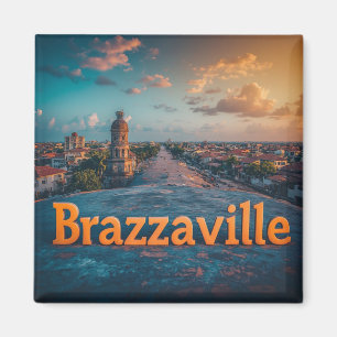 Íman Paisagem urbana da cidade de Brazzaville ao pôr do