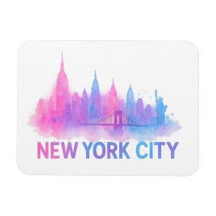 Íman Paisagem Urbana de Nova York em Aquarela – Ponte N