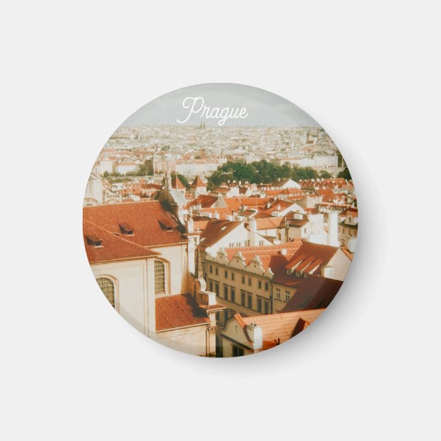 Íman Paisagem Urbana de Praga Souvenir (Frente)