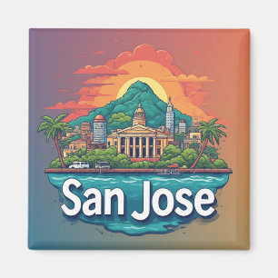 Íman Paisagem Urbana de San Jose com o Marco do Capitól