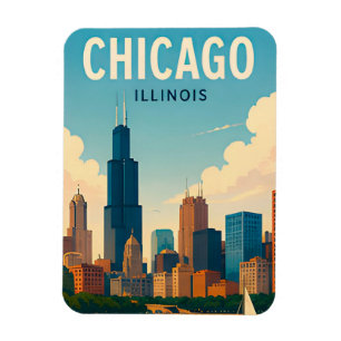 Íman Paisagem Urbana do Centro de Chicago Illinois à Be