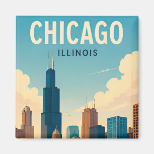 Íman Paisagem Urbana do Centro de Chicago Illinois à Be
