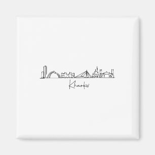 Íman Paisagem Urbana Viagem Souvenir Turista Kharkov Uc