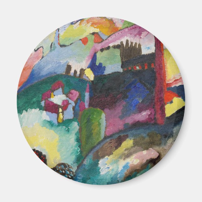 Íman Paisagem Wassily Kandinsky com Chaminé de Fábrica (Frente)