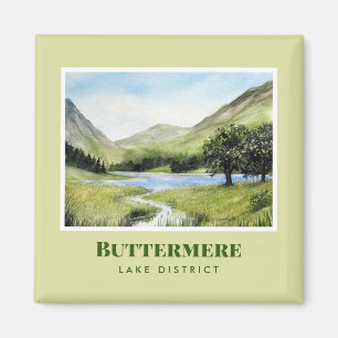 Íman Paisagem Watercolor Painting of Lake Buttermere