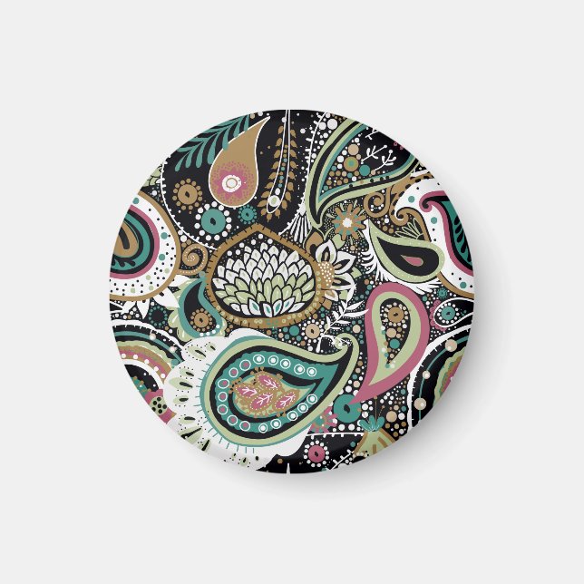 Íman Paisley asiático: design moderno sem costura. (Frente)