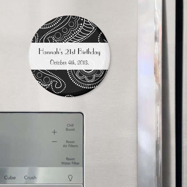 Íman Paisley Pattern, Persa Paisley, Boteh, Aniversário (In Situ (Fridge))