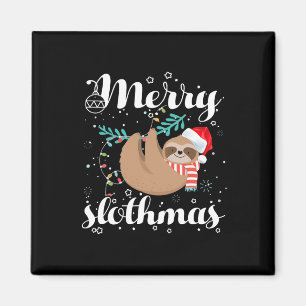 Íman Pajama De Natal De feliz Slothmas Para Amantes De