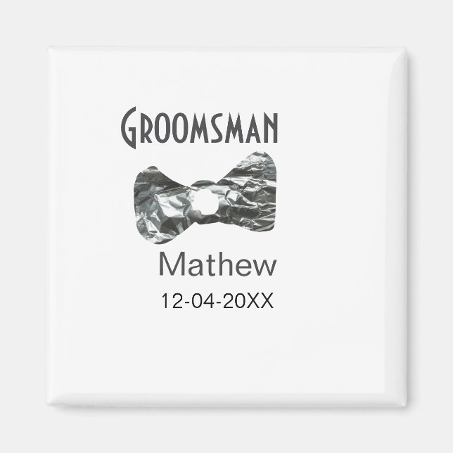 Íman Pajem adicione nome data ano cinza colar gravata t (Frente)