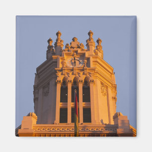 Íman Palácio de Comunicações, detalhe da torre, pôr do