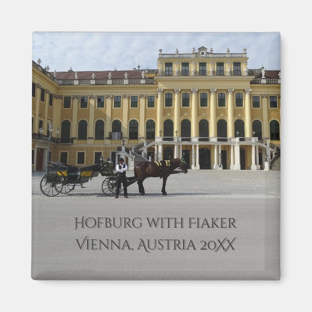 Íman Palácio de Schönbrunn com Fiaker Viena, Áustria (Frente)