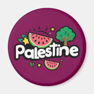 Íman Palavra de Cuta Palestina cercada por melancia
