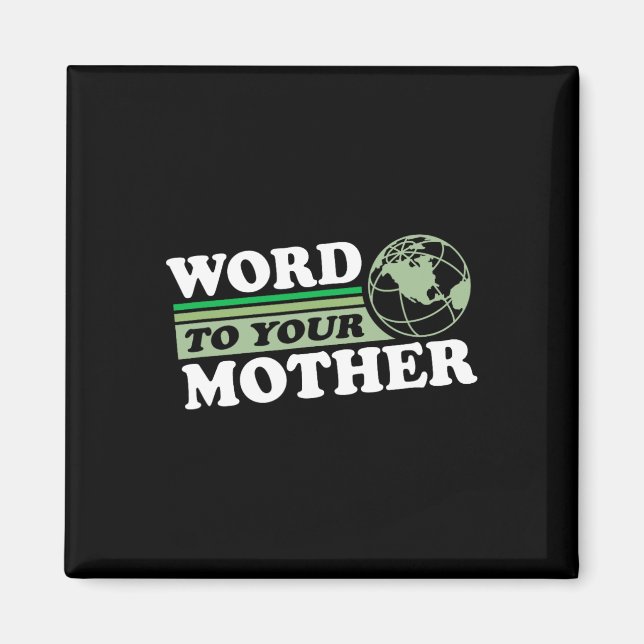 Íman Palavra Para Sua Mãe Terra Retro Salvar Planeta Em (Frente)