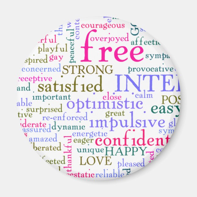 Íman Palavras animadoras inspiradoras inspiracionais (Frente)