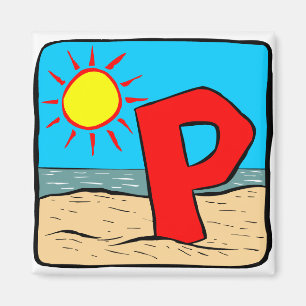 Íman Palavras de ideias de casamento de praia - Letra P