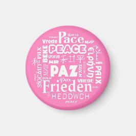 Íman Palavras de paz multilíngue de disco Magnet 6 cm