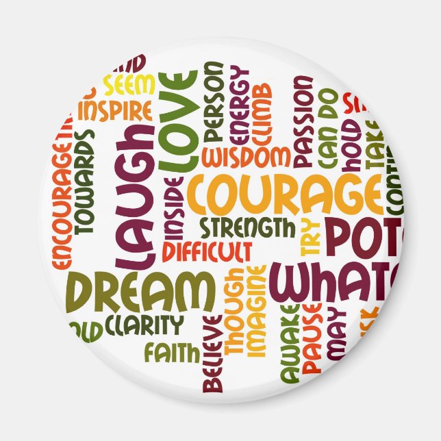 Íman Palavras Motivacionais #1 imã de geladeira (Frente)