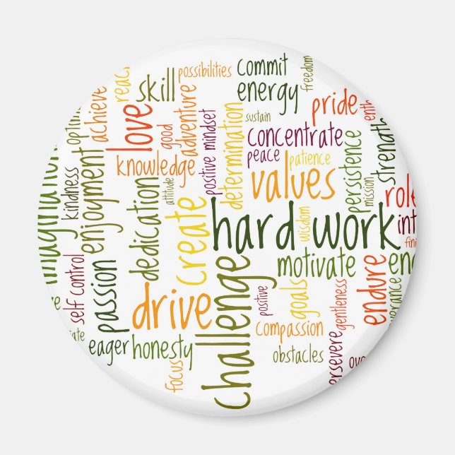 Íman Palavras Motivacionais #2 imã de geladeira (Frente)