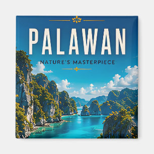Íman 🏝️ Palawan Filipinas Decoração de Lagoa 🌊