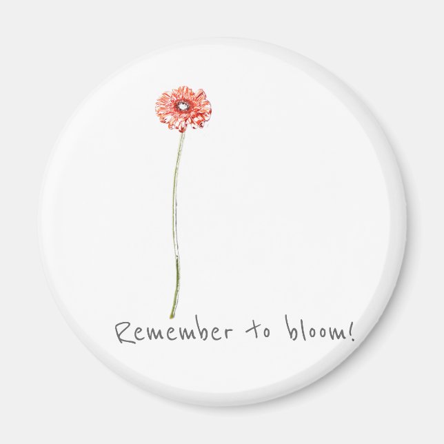 Íman Pale Red Gerbera Daisy Lembra-se do Bloom Magnet (Frente)