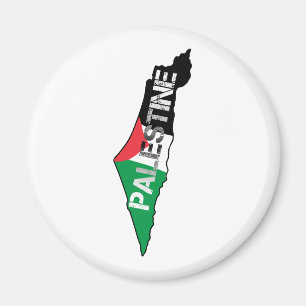 Íman Palestina Livre Bandeira da Palestina no Mapa da P