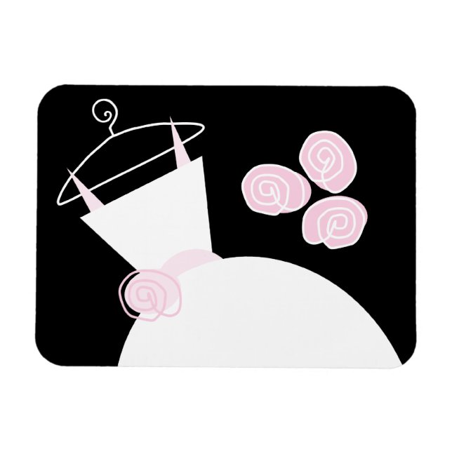 Íman Palhaço Cor-de-rosa preto de Casamento horizontal (Horizontal)