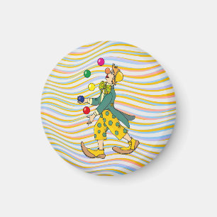 Íman Palhaço Engraçado Brincando Com Bolas Coloridas