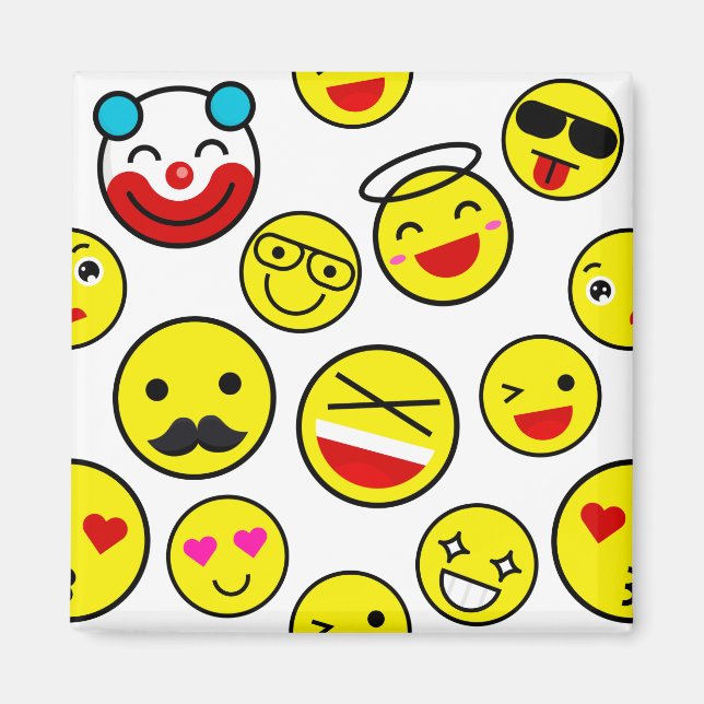 Íman palhaço engraçado emojis (Frente)