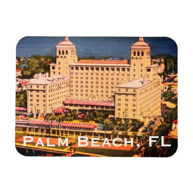 Íman Palm Beach, Florida - Vintage Skyline Photo (Horizontal)