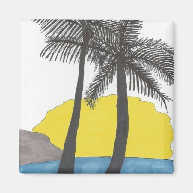 Íman Palm Tree Sunrise (Frente)