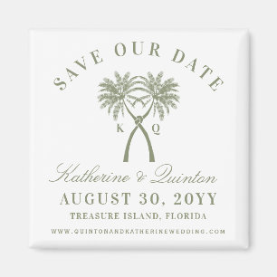 Íman Palm Trees Vermelhas Com Amor Casamento Salve A Da