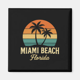 Íman Palmares de Miami Flórida Pôr do Sol Vintage Palme