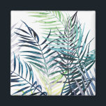 Íman Palmas de Crepúsculo - Folhas Tropicais<br><div class="desc">"Palmas de Crepúsculo I" por Grace Popp. Apresenta verde tropical em estilo aquarela.</div>