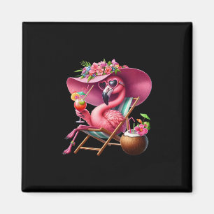 Íman Palmeira Rosa Flamingo Praia Tropical Verão Férias