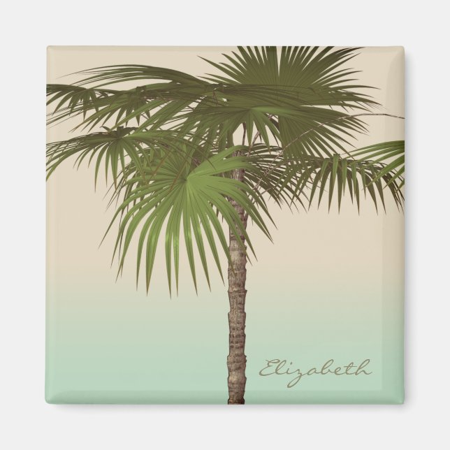 Íman Palmeira Tropical Romântica - Personalizada (Frente)