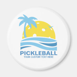 Íman Palmeira tropical Sun de Pickleball seu texto