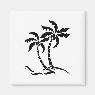 Íman Palmeiras Tropicais Gráfico Praia Férias Verão