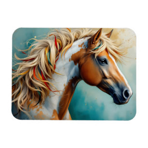 Íman Palomino Paint Mustang Retrato