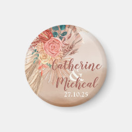 Íman Pampas Grass Floral Terracotta Boho Casamento Chic