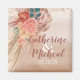 Íman Pampas Grass Floral Terracotta Boho Casamento Chic