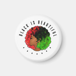 Íman Pan-africana menina mulher negra verde vermelho or