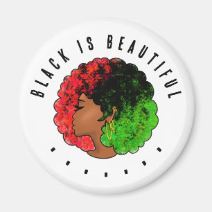 Íman Pan-africana menina mulher negra verde vermelho or