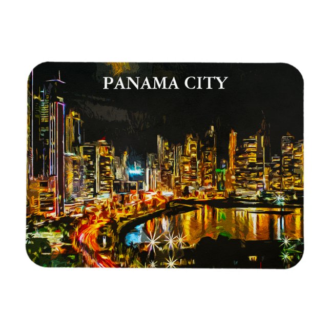 Íman Panamá Cidade por Noite Cobra Skyline (Horizontal)