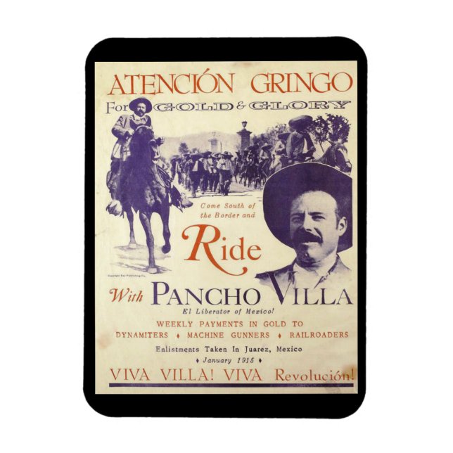 Íman Pancho Villa Mexico General Cowboy Outlaw (Vertical)