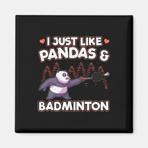 Íman Panda Badminton Eu Só Amo Pandas