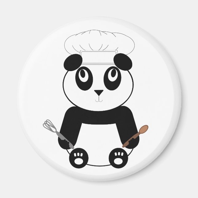 Íman Panda Bear com o chapéu de chef (Frente)