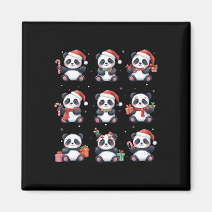 Íman Panda Bear Natal Santa Hat Amante de os animais En